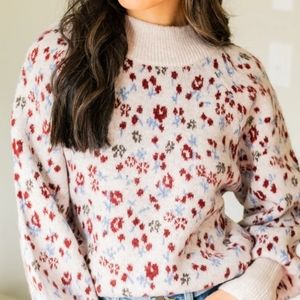 NWOT Shop The Mint Mockneck Size S Floral Sweater